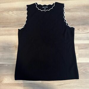 Cable & Gauge Black Tank Top with White Trim